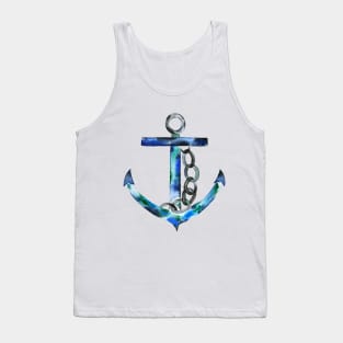 blue green anchor watercolor Tank Top